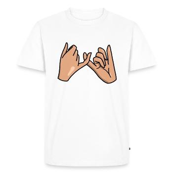 Pinkie serment les meilleurs amis - T-shirt Premium bio Homme - blanc - Devant - Nico (187cm)