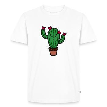 Cactus love - Men's Premium Organic T-Shirt - white - Front - Nico (187cm)