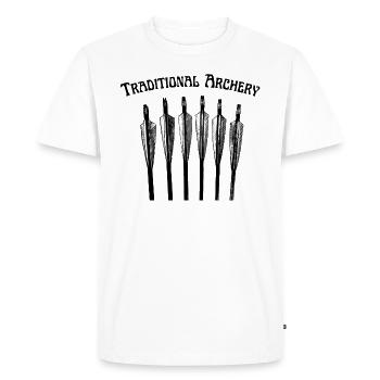Traditionelle Bogenschützenpfeile - Männer Premium Bio T-Shirt - Weiß - Vorne - Nico (187cm)