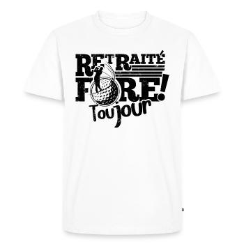 Retraité golfeur toujours fort "fore!" drôle Black - T-shirt Premium bio Homme - blanc - Devant - Nico (187cm)