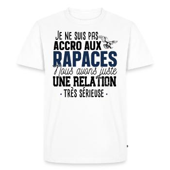 Rapace Oiseau Proie Aigle Faucon Cadeau Fauconnier - T-shirt Premium bio Homme - blanc - Devant - Nico (187cm)