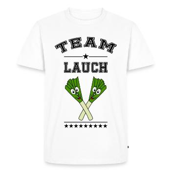 Team Leek - Men's Premium Organic T-Shirt - white - Front - Nico (187cm)