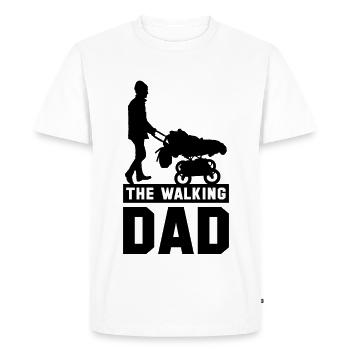Le papa qui marche fête des pères papa cadeau papa - T-shirt Premium bio Homme - blanc - Devant - Nico (187cm)