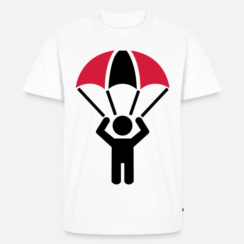 Fallschirm - Männer Premium Bio T-Shirt - Weiß