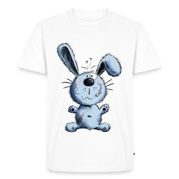 Lapin bleu - T-shirt Premium bio Homme - blanc - Devant - Nico (187cm)