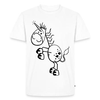 Bande dessinée drôle de licorne - T-shirt Premium bio Homme - blanc - Devant - Nico (187cm)