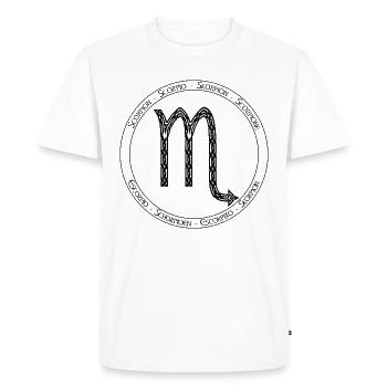 Zodiac, Scorpio - Scorpio - Men's Premium Organic T-Shirt - white - Front - Nico (187cm)
