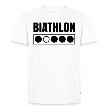 Biathlon tireur d'élite biathlète - T-shirt Premium bio Homme - blanc - Devant - Nico (187cm)