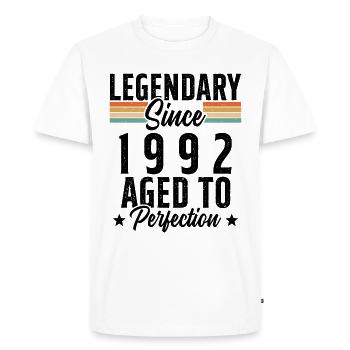 Legendary since 1992 - Men's Premium Organic T-Shirt - white - Front - Nico (187cm)