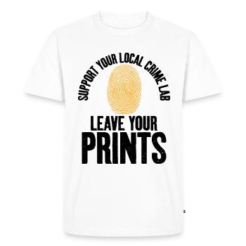 Laissez vos empreintes experts en criminalistique - T-shirt Premium bio Homme - blanc - Devant - Nico (187cm)