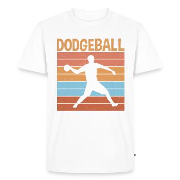Joueur de ballon chasseur rétro canard, plongeon, plongée - T-shirt Premium bio Homme - blanc - Devant - Nico (187cm)