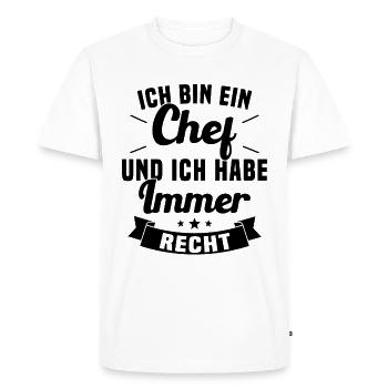 LE CHEF A TOUJOURS RAISON - T-shirt Premium bio Homme - blanc - Devant - Nico (187cm)
