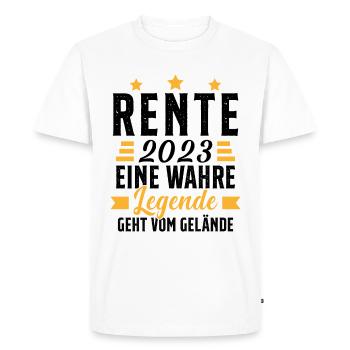 La légende prend sa retraite Cadeau retraité 2023 - T-shirt Premium bio Homme - blanc - Devant - Nico (187cm)