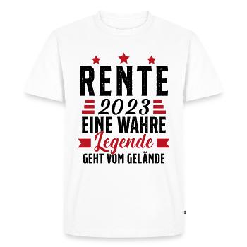 La légende prend sa retraite Cadeau retraité 2023 - T-shirt Premium bio Homme - blanc - Devant - Nico (187cm)