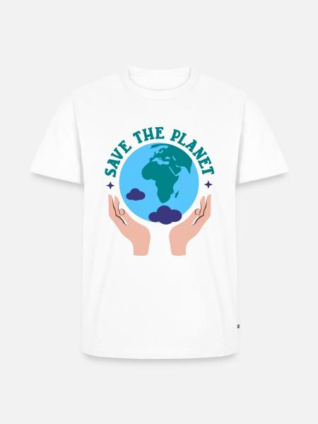 Climate Change Save The Planet - Men's Premium Organic T-Shirt - white