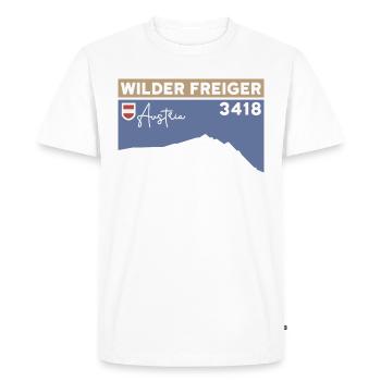 Wild Freiger Mountain Tour Red Ridge Summit Altitude - Men's Premium Organic T-Shirt - white - Front - Nico (187cm)