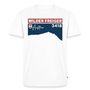Wild Freiger Mountain Tour Red Ridge Summit Altitude - Men's Premium Organic T-Shirt - white - Front - Nico (187cm)