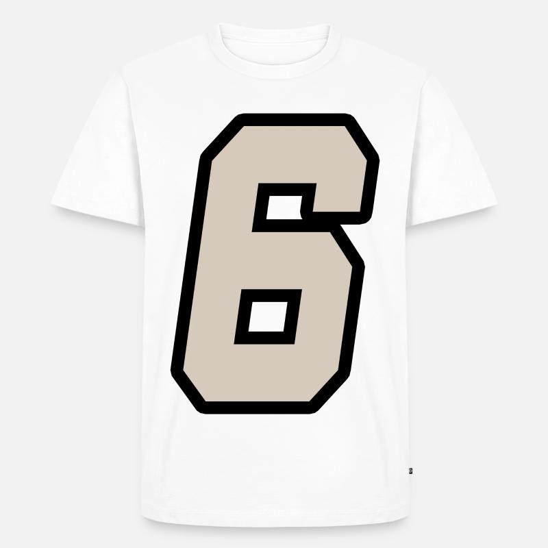 Nummer sechs - Männer Premium Bio T-Shirt - Weiß