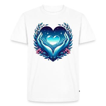 Cœur - T-shirt Premium bio Homme - blanc - Devant - Nico (187cm)