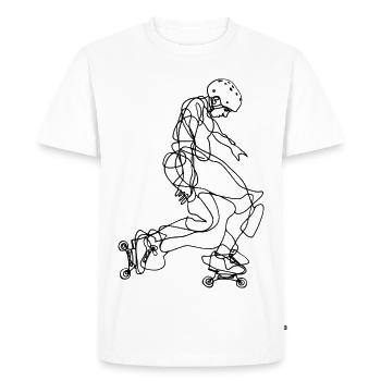 Roller Skater Drawing - Men's Premium Organic T-Shirt - white - Front - Nico (187cm)