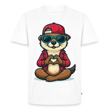 Otterly in Love - Men's Premium Organic T-Shirt - white - Front - Nico (187cm)