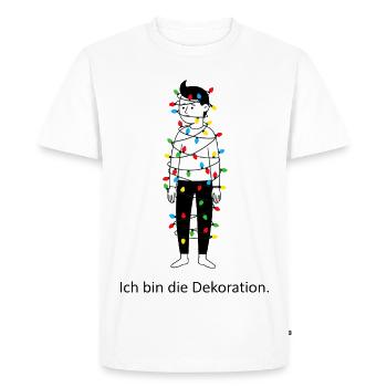 Je suis la décoration. - T-shirt Premium bio Homme - blanc - Devant - Nico (187cm)