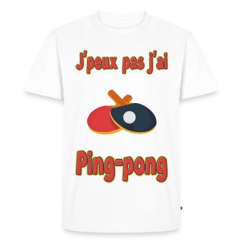 I Can't Ping-Pong Humorous - Men's Premium Organic T-Shirt - white - Front - Nico (187cm)
