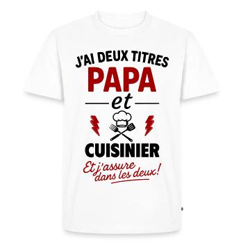 Dad Cook Humor Kitchen Gift - Men's Premium Organic T-Shirt - white - Front - Nico (187cm)