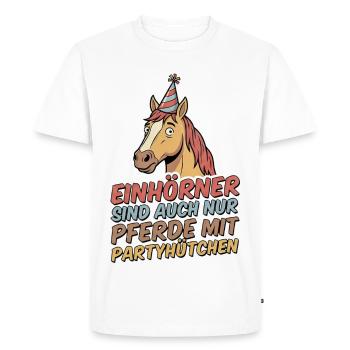 Cheval de fête avec chapeau - T-shirt Premium bio Homme - blanc - Devant - Nico (187cm)