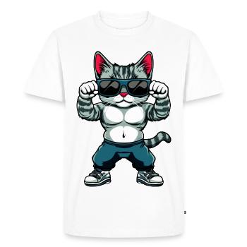 Fitness Cats - T-shirt Premium bio Homme - blanc - Devant - Nico (187cm)