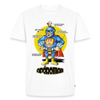 Apéro man - T-shirt Premium bio Homme - blanc - Devant - Nico (187cm)