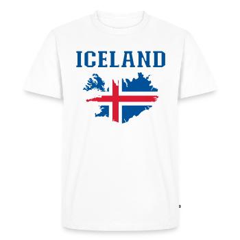 Iceland Flag Map - Men's Premium Organic T-Shirt - white - Front - Nico (187cm)