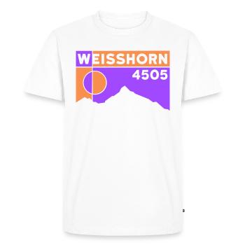Weisshorn Valais Alpine Tour Mountain Tour Tour Souvenir - Men's Premium Organic T-Shirt - white - Front - Nico (187cm)