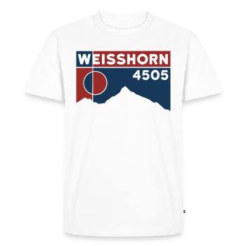 Weisshorn Valais Alpine Tour Tour Souvenir Souvenir - Men's Premium Organic T-Shirt - white - Front - Nico (187cm)