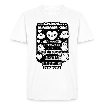 Chaos in the head, love in the heart - Men's Premium Organic T-Shirt - white - Front - Nico (187cm)