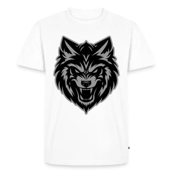Tête de loup - T-shirt Premium bio Homme - blanc - Devant - Nico (187cm)