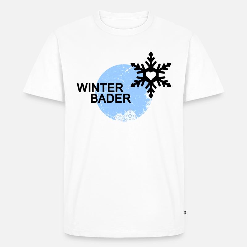 Winterbader Eisbader Winterschwimmen - Männer Premium Bio T-Shirt - Weiß