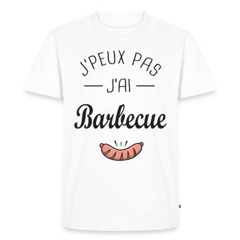 J'peux pas j'ai Barbecue BBQ cadeau homme papa - T-shirt Premium bio Homme - blanc - Devant - Nico (187cm)
