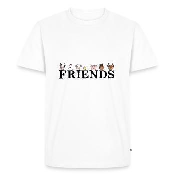 Amis Animaux -Tier Amis - Végétalien - T-shirt Premium bio Homme - blanc - Devant - Nico (187cm)