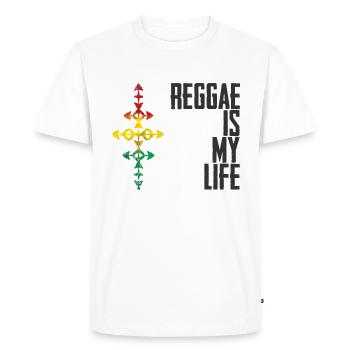 Reggae is my life - T-shirt Premium bio Homme - blanc - Devant - Nico (187cm)