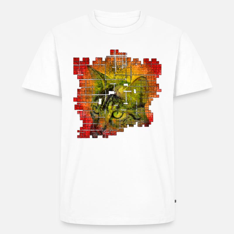 Katze bunt - Männer Premium Bio T-Shirt - Weiß