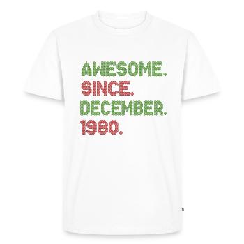 1980 Génial depuis décembre Avenue de Noël - T-shirt Premium bio Homme - blanc - Devant - Nico (187cm)