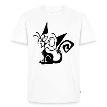Skull Black Cat - T-shirt Premium bio Homme - blanc - Devant - Nico (187cm)