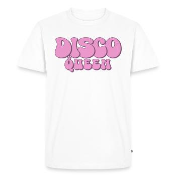 Disco Queen 70er Jahre Party groovy 70s Discoqueen - Men's Premium Organic T-Shirt - white - Front - Nico (187cm)