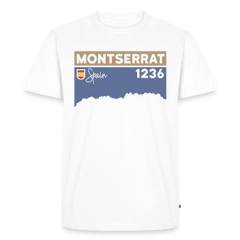 Montserrat Altitude Mountain Hiking Barcelone Cadeau - T-shirt Premium bio Homme - blanc - Devant - Nico (187cm)