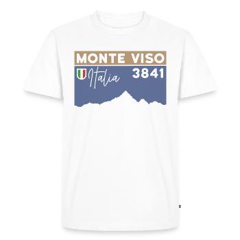 Monte Viso Randonnée Monviso Ascension Arête Est - T-shirt Premium bio Homme - blanc - Devant - Nico (187cm)