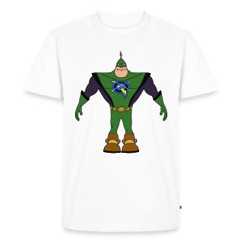 Capitaine Qwark - T-shirt Premium bio Homme - blanc - Devant - Nico (187cm)