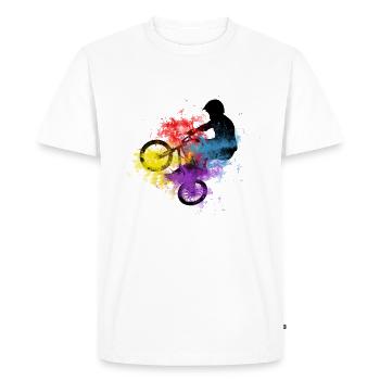 Bmx Freestyle - T-shirt Premium bio Homme - blanc - Devant - Nico (187cm)