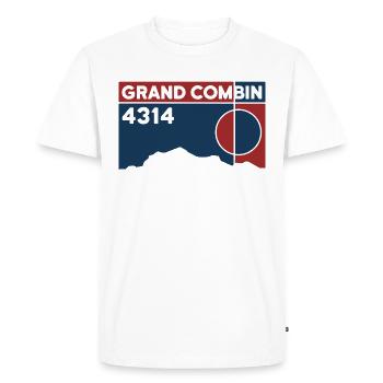 Grand Combin Dépassement Ski Tour Altitude Souvenir - T-shirt Premium bio Homme - blanc - Devant - Nico (187cm)