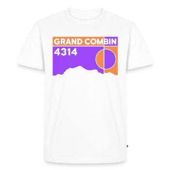 Grand Combin Valais hike crossing mtb - Men's Premium Organic T-Shirt - white - Front - Nico (187cm)